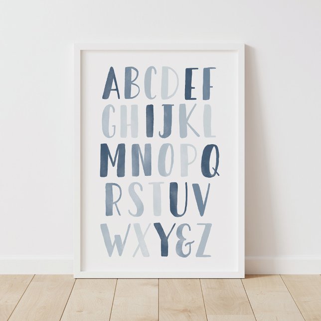 Blue Watercolor Alphabet ABC Boy Nursery Decor (Creator Uploaded)
