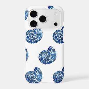 Blue Watercolor Ammonite Phone Case