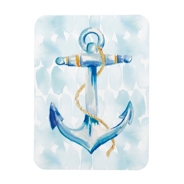 Blue Watercolor Anchor Magnet (Vertical)