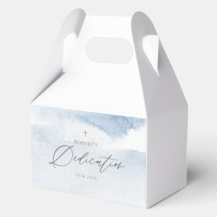 Blue Watercolor Baby Boy Dedication Favour Box