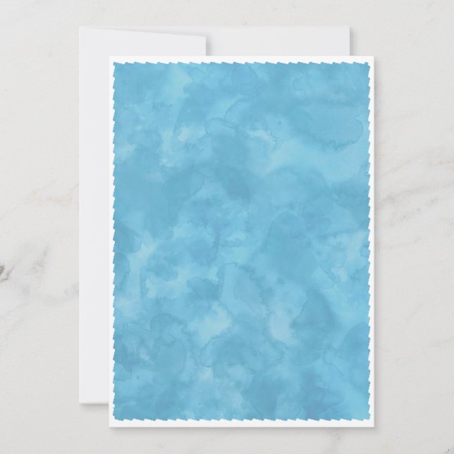 Blue Watercolor Baby Shower Background  Invitation (Front)