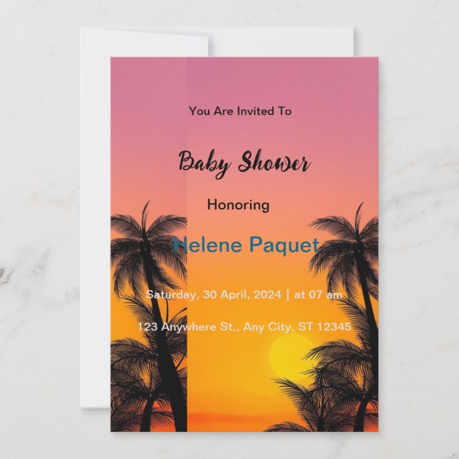 blue watercolor baby shower invite (Front)