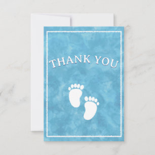 Blue Watercolor Baby Shower Rectangle Template 
