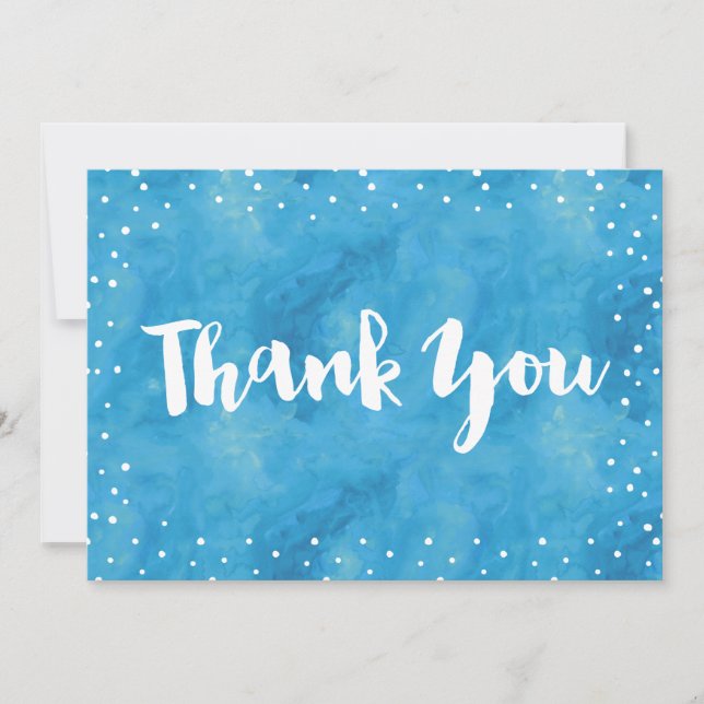 Blue Watercolor Baby Shower | Thank You Card (Front)