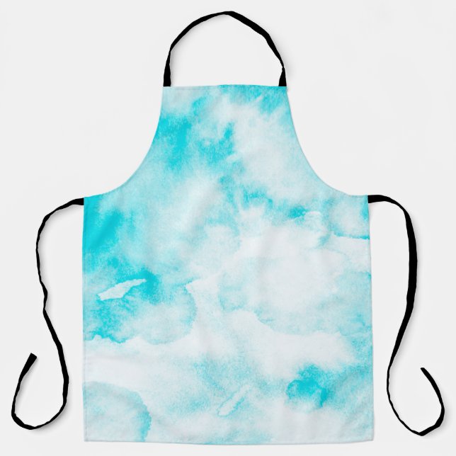 Blue watercolor background apron (Front)