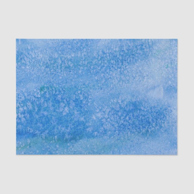 Blue Watercolor Background Tissue Paper (Front)