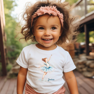 Blue Watercolor Ballerina Dancer Toddler T-Shirt