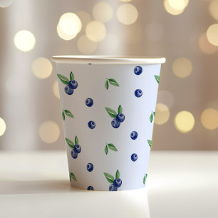 Blue Watercolor blueberry berry sweet birthday  Paper Cups