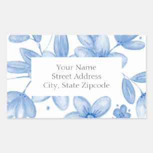 Blue Watercolor Bouquet Labels
