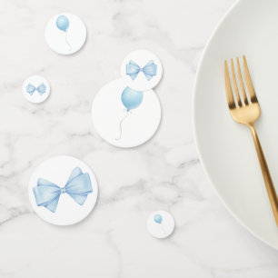 Blue Watercolor Bow & Balloon Confetti