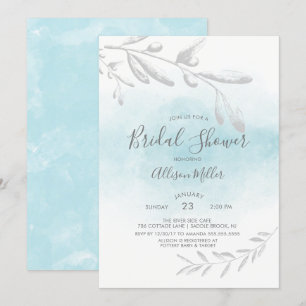Blue Watercolor Bridal Shower Invitation