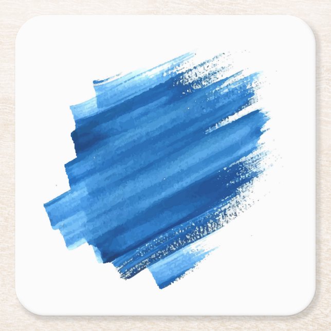 Blue Watercolor Brushstroke Coasters 🖌️ (Front)