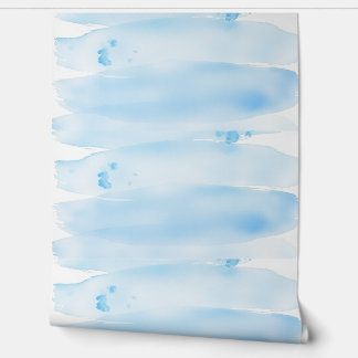 Blue Watercolor Brushstroke Vinyl Sheet Wallpaper