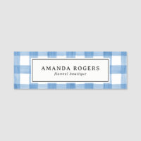 Blue Watercolor Buffalo Plaid Flannel employee