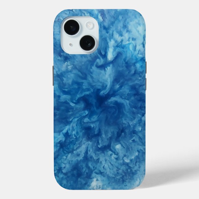 Blue Watercolor Burst Case-Mate iPhone Case (Back)