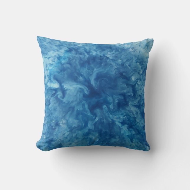 Blue Watercolor Burst Cushion (Front)