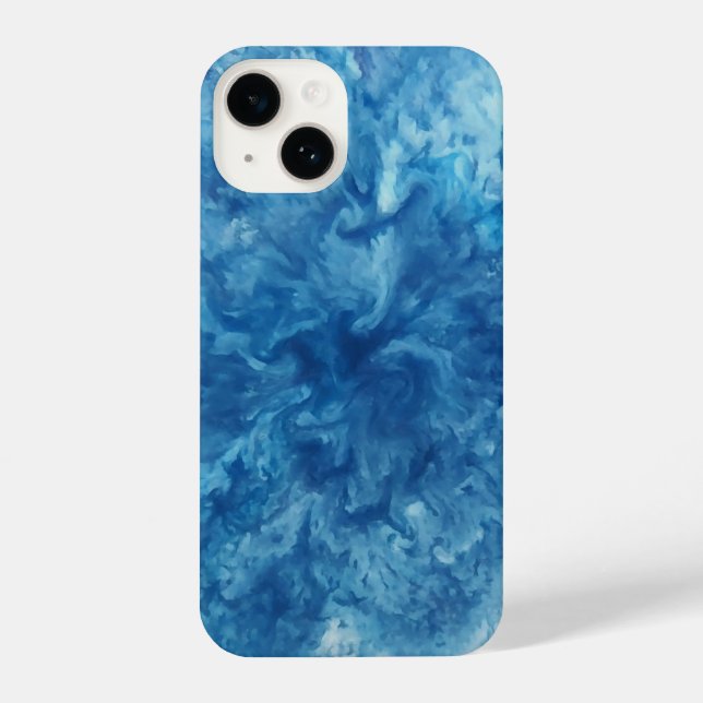 Blue Watercolor Burst iPhone Case (Back)