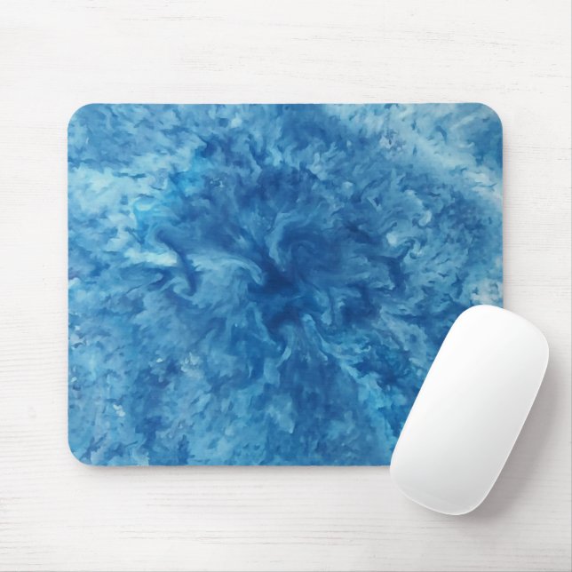 Blue Watercolor Burst Mouse Mat (With Mouse)
