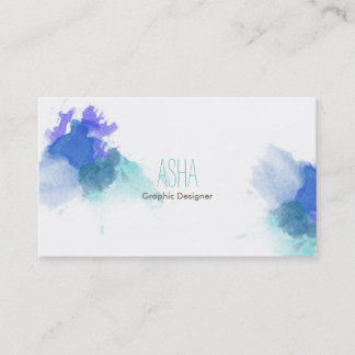 Blue Watercolor Business card