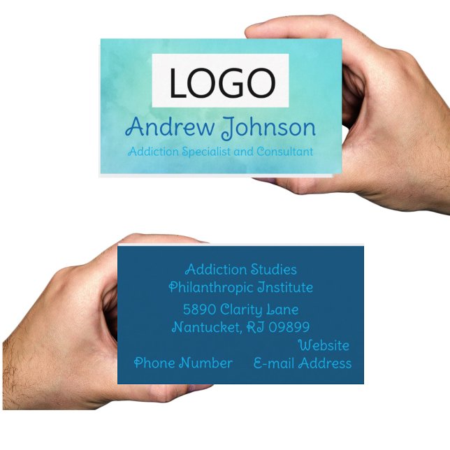 Blue Watercolor Business Cards (Creator Uploaded)
