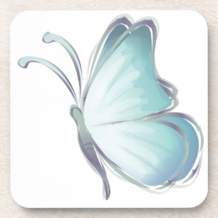 Blue Watercolor Butterflies Coaster