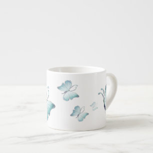 Blue Watercolor Butterflies Espresso Cup