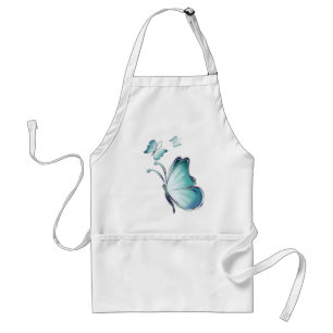 Blue Watercolor Butterflies Standard Apron