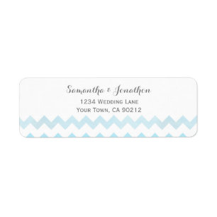 Blue Watercolor Chevron Return Address Stickers
