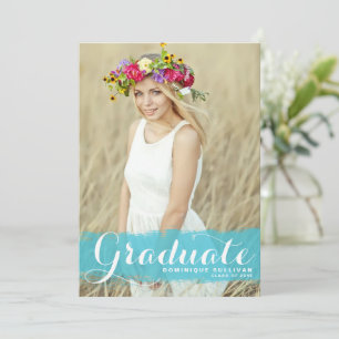 Blue Watercolor Class of 2026 Photo Graduation Announcement