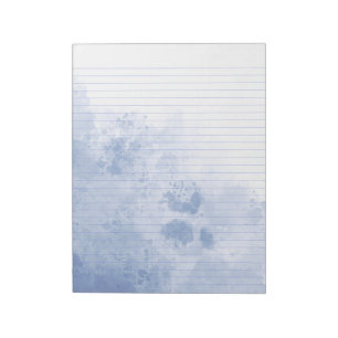 Blue Watercolor College Ruled Lined Notepad