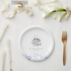 Blue watercolor coral & seashells beach Wedding