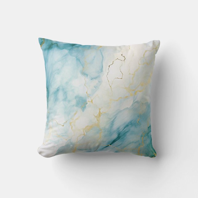 Blue watercolor cushion (Front)