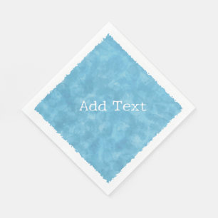 Blue Watercolor Custom Text Baby Shower Napkin