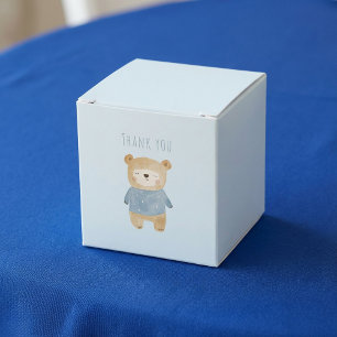 Blue Watercolor cute bear it's a boy Favour Box