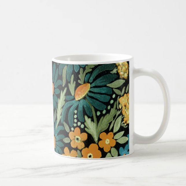 Blue watercolor daisies coffee mug (Right)