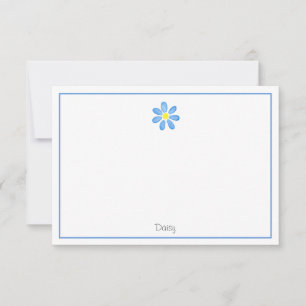 Blue Watercolor Daisy Card