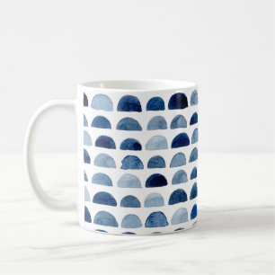 Blue watercolor design classic coffee tea mug