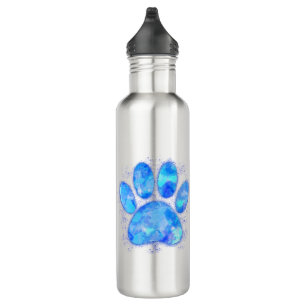 Blue Watercolor Dog Paw Print 710 Ml Water Bottle
