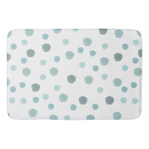 Blue Watercolor Dots Bath Mat