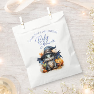 Blue Watercolor Dragon Halloween Baby Shower Favour Bags