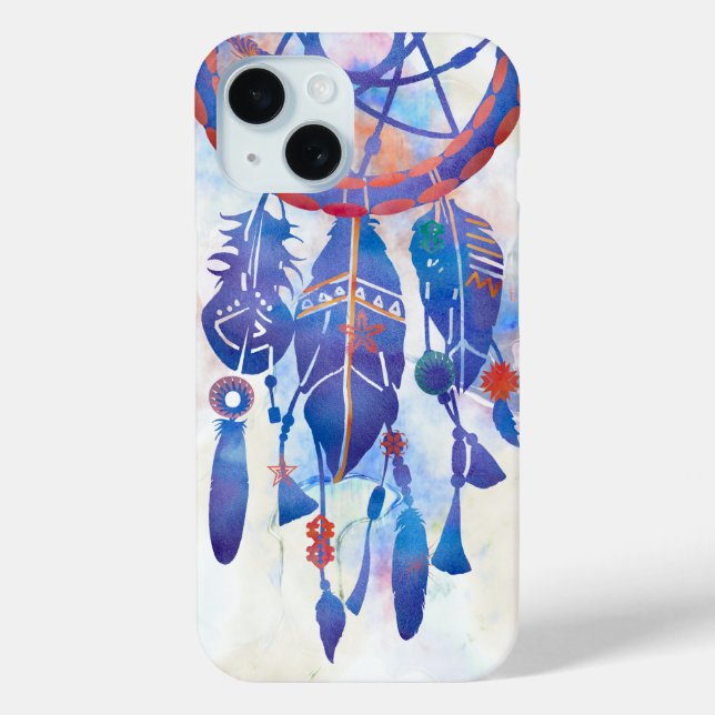 Blue Watercolor Dreamcatcher Modern Boho Case-Mate iPhone Case (Back)