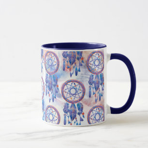 Blue Watercolor Dreamcatcher Modern Boho Mug