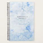 Blue Watercolor Elegant Planner<br><div class="desc">Elegant planner with your name and description over a hand painted blue watercolor background.</div>