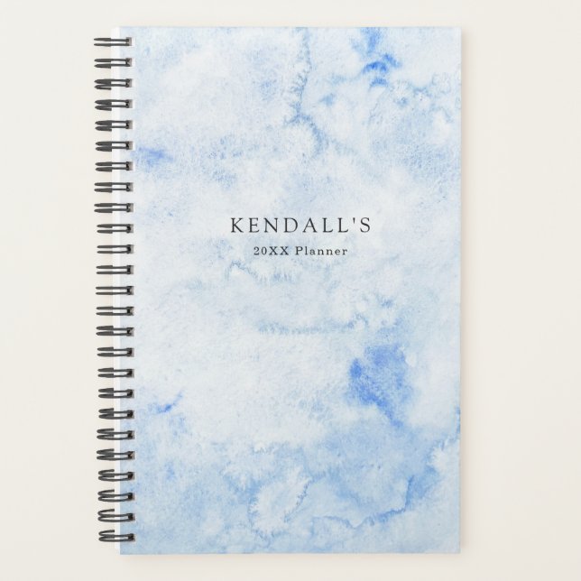 Blue Watercolor Elegant Planner (Front)