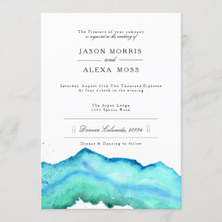 Blue Watercolor | Elegant Wedding Invitation