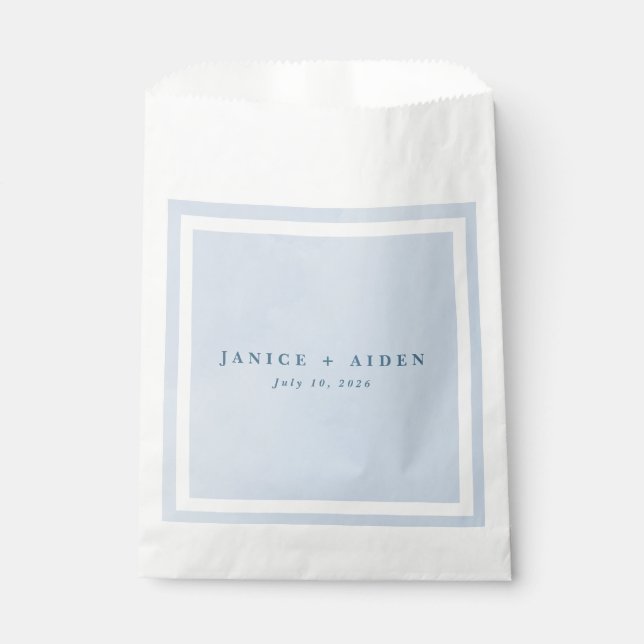 Blue Watercolor Enchanting Cloudscape Wedding Favour Bags (Front)