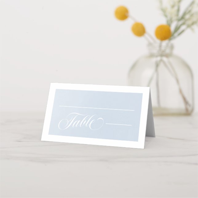 Blue Watercolor Enchanting Cloudscape Wedding Place Card (Front)