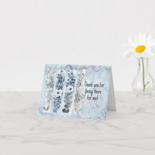 Blue Watercolor Floral Brushstrokes Card