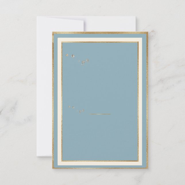 Blue Watercolor Floral Gold Frame Template (Front)