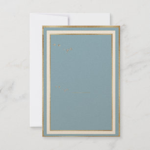 Blue Watercolor Floral Gold Frame Template